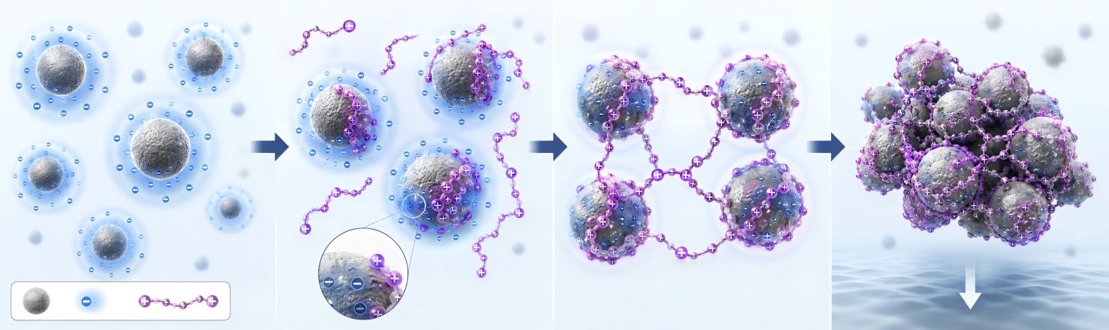 Colloidal particles with a negative Zeta potential form 